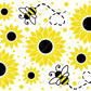Bees And Sunflowers - 16Oz Glass Can Wrap Sublimation