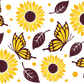 Butterflies And Sunflowers - 16Oz Glass Can Wrap Sublimation