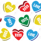 Conversation Hearts - 16Oz Glass Can Wrap Sublimation