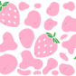 Cow Print With Pink Strawberries - 16Oz Glass Can Wrap Sublimation