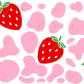 Cow Print With Strawberries - 16Oz Glass Can Wrap Sublimation