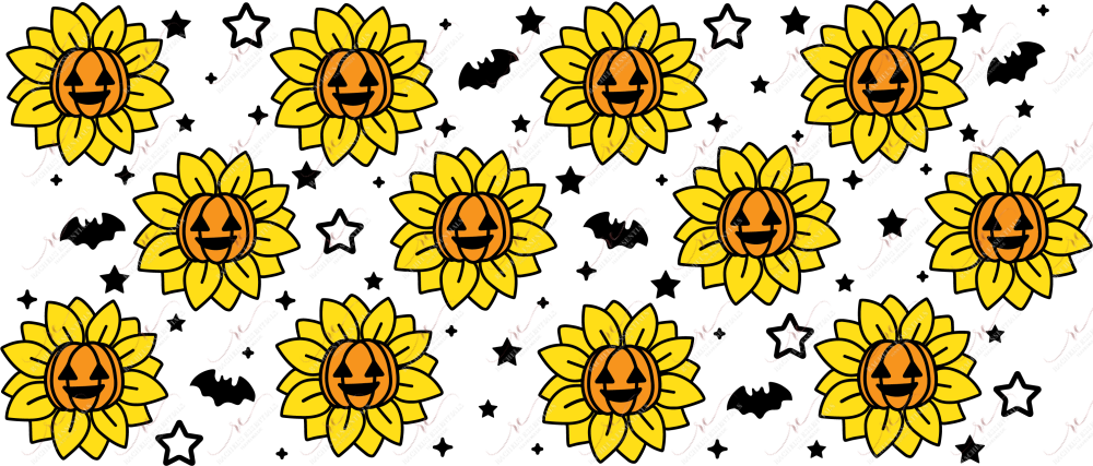 Pumpkin Sunflowers - 16Oz Glass Can Wrap Sublimation