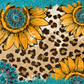 Teal Western Sunflower - Ready To Press Sublimation Transfer Print Sublimation