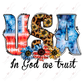 Usa In God We Trust - Clear Cast Decal