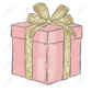 Vintage Christmas Present - Clear Cast Decal