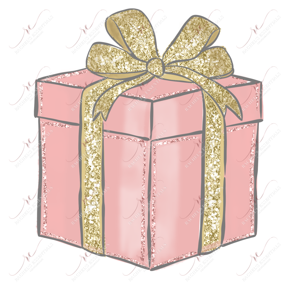 Vintage Christmas Present - Clear Cast Decal