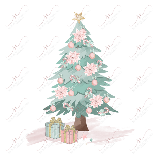 Vintage Christmas Tree - Clear Cast Decal