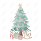 Vintage Christmas Tree Presents - Ready To Press Sublimation Transfer Print Sublimation