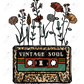 Vintage Soul Cassette And Flowers - Ready To Press Sublimation Transfer Print Sublimation