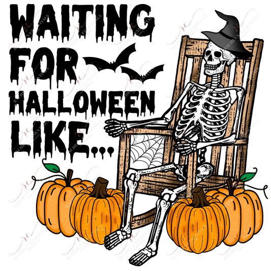 Waiting For Halloween Like - Clear Cast Decal