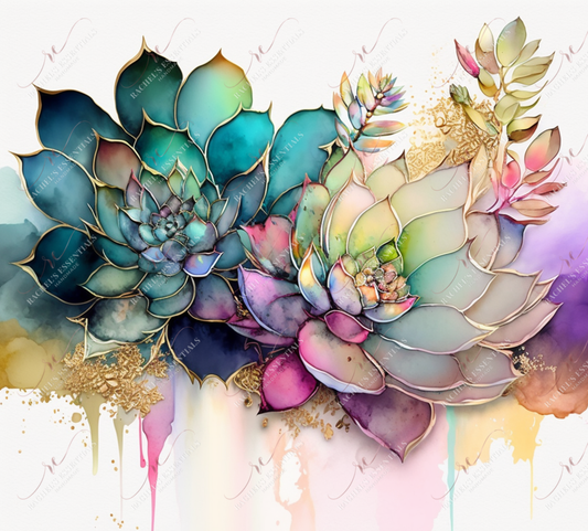 Watercolor Succulent- Vinyl Wrap Vinyl