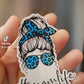 Mom Life Magnet Blue Leopard